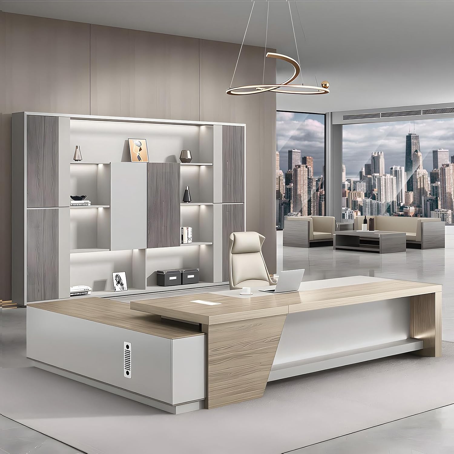 Executive Desk: Sleek Storage & Cable Management