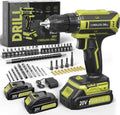 Cordless Drill 20V MAX with Dual 2000mAh Batteries - 56PC Kit