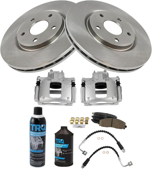 TRQ Front Brake Pad & Rotor Kit for 2013 Volkswagen Routan