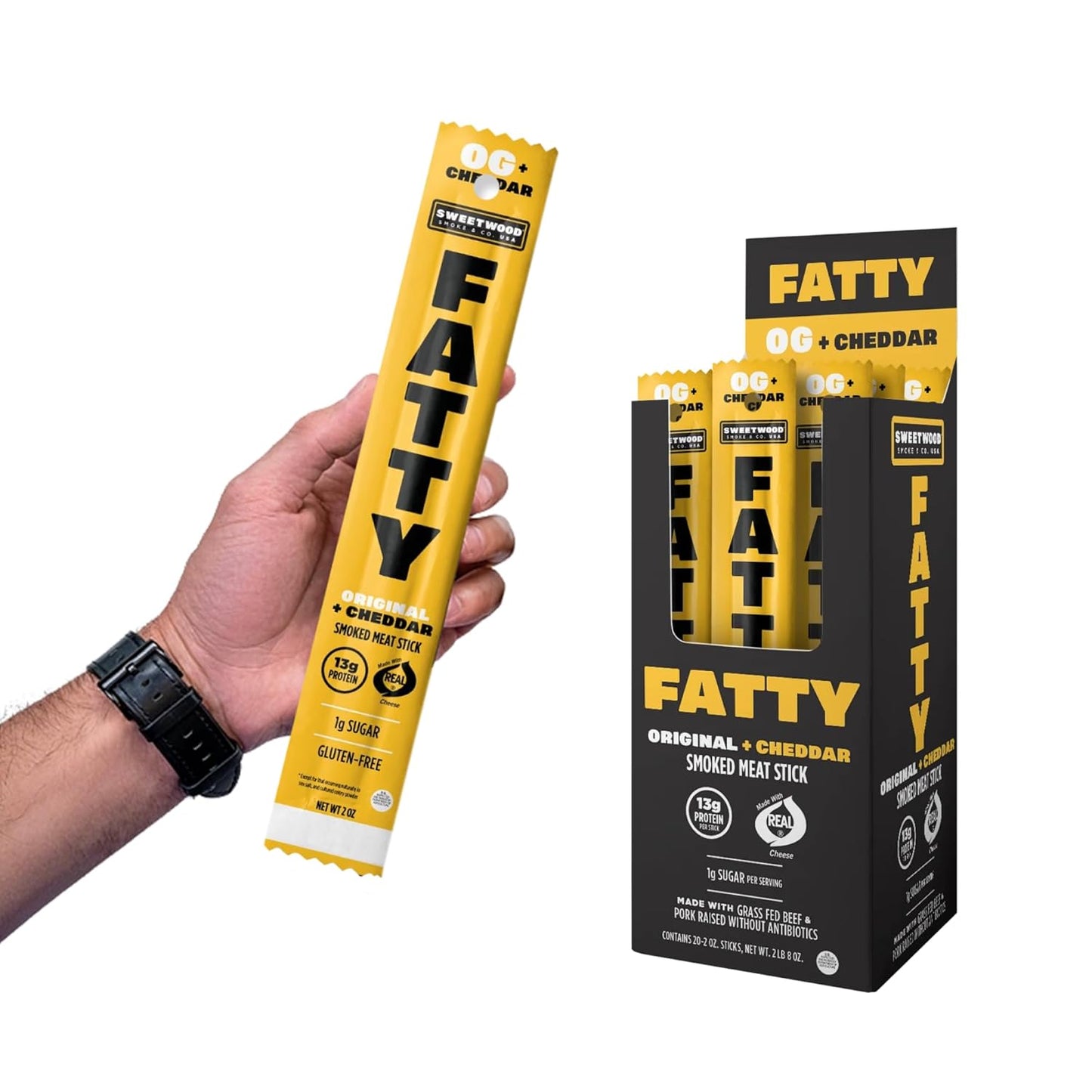 High Protein FATTY Meat Sticks with Grass Fed Beef and Pork