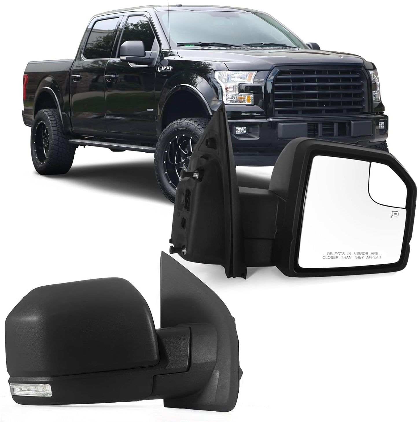 Right Passenger Side Mirror with Power Glass for Ford F150