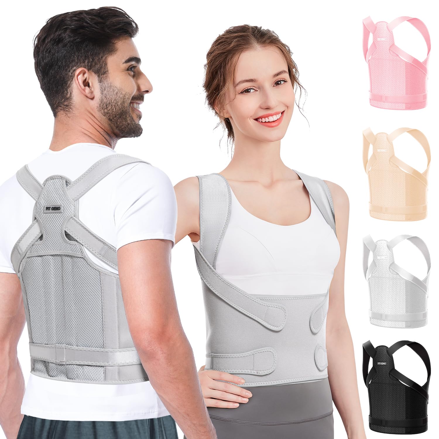 Fit Geno Back Brace Posture Corrector for Pain Relief and Support