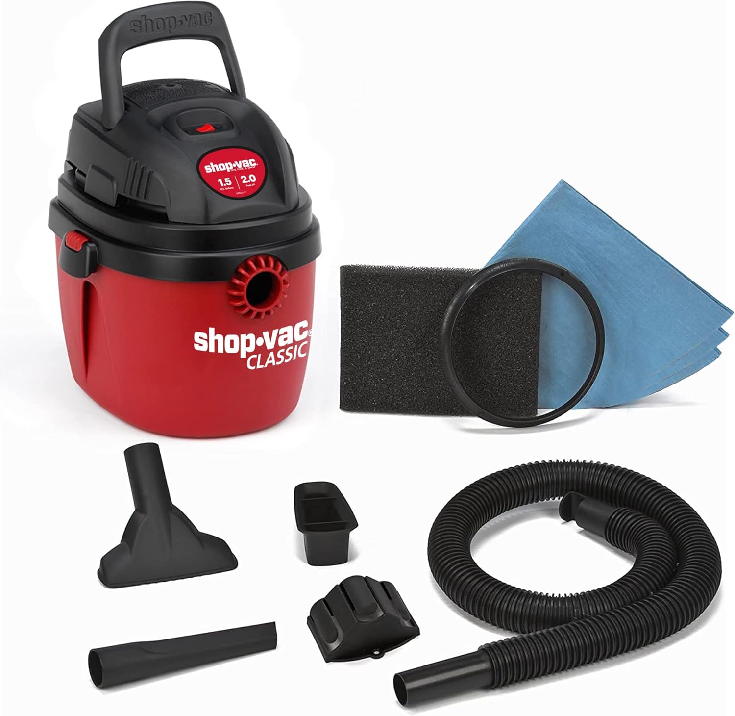 Shop-Vac 1.5 Gallon Wet Dry Vacuum for Home and Garage Use