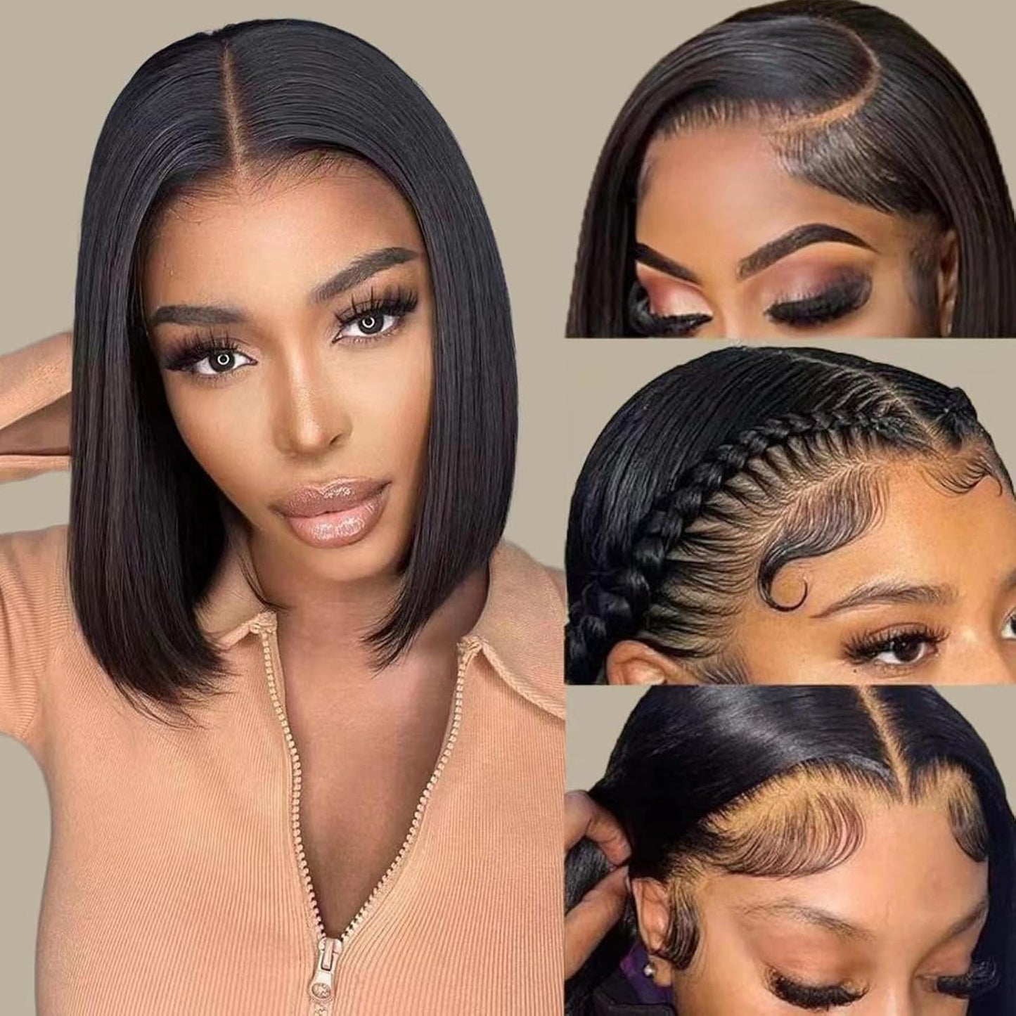 14 Inch Bob Wig Human Hair with HD Lace for Natural Look