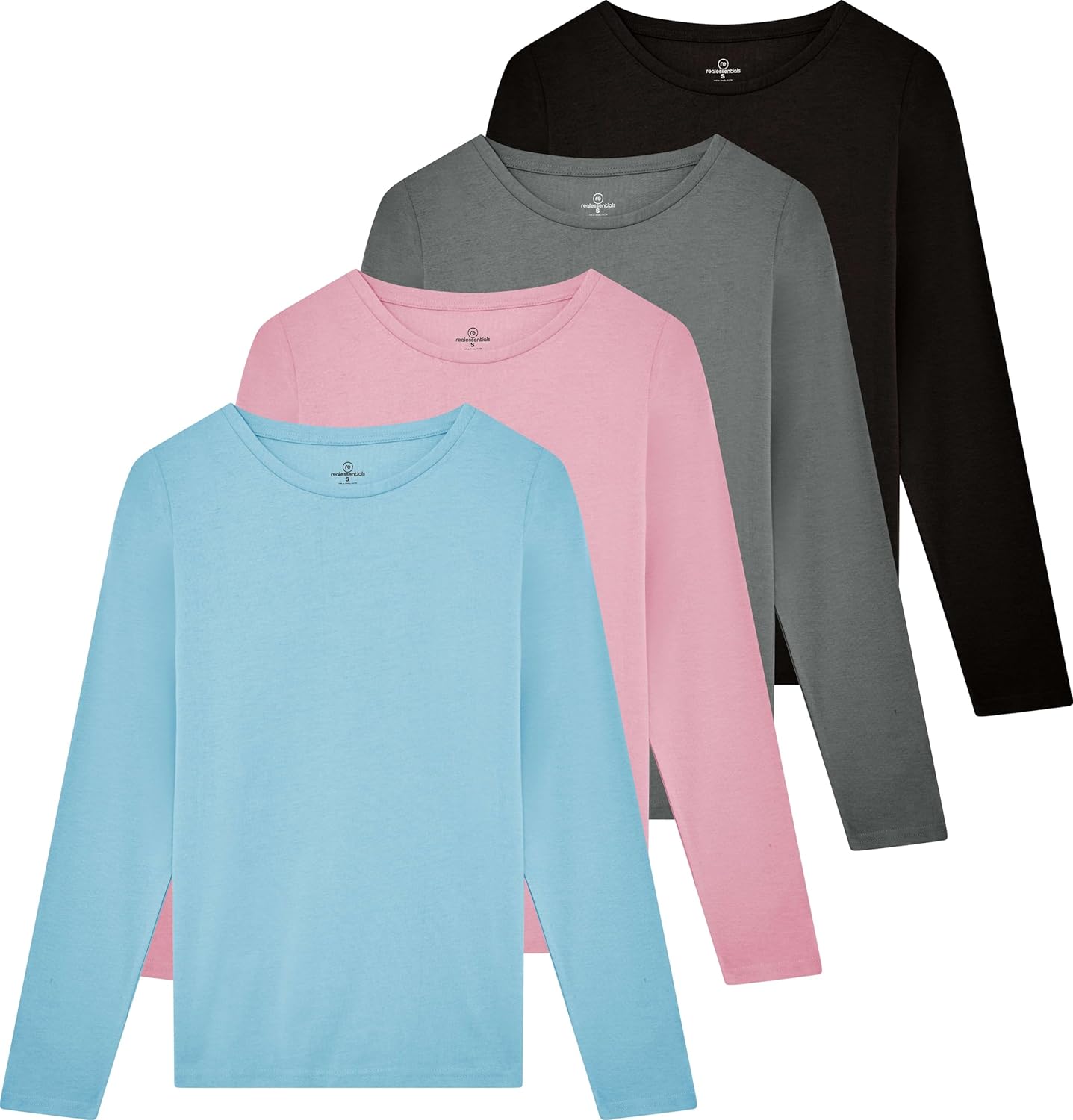 Real Essentials Women's Cotton Classic-Fit Long-Sleeve T-Shirt