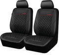 CAR PASS Quilting Leather Front Seat Covers - Waterproof Black