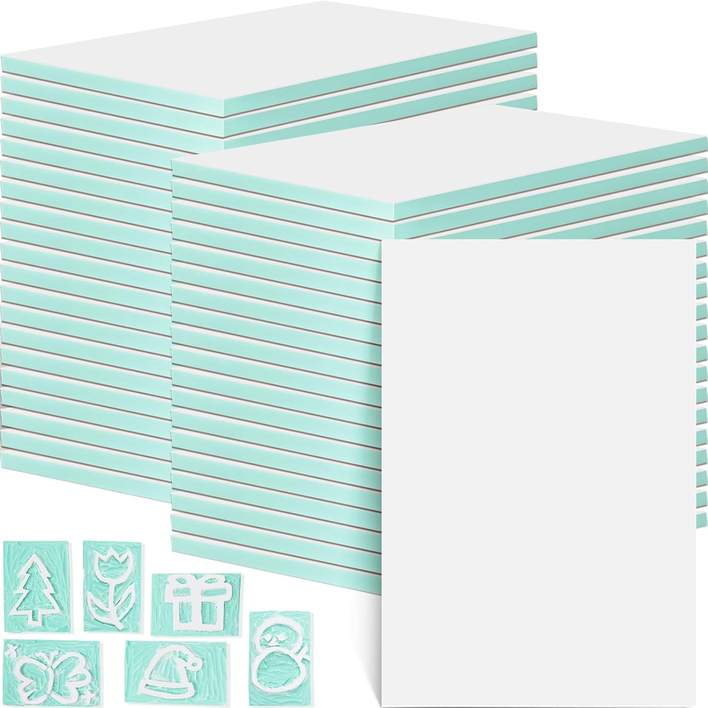 Frienda 40 Pcs 4x6 Rubber Carving Blocks for Craft Projects
