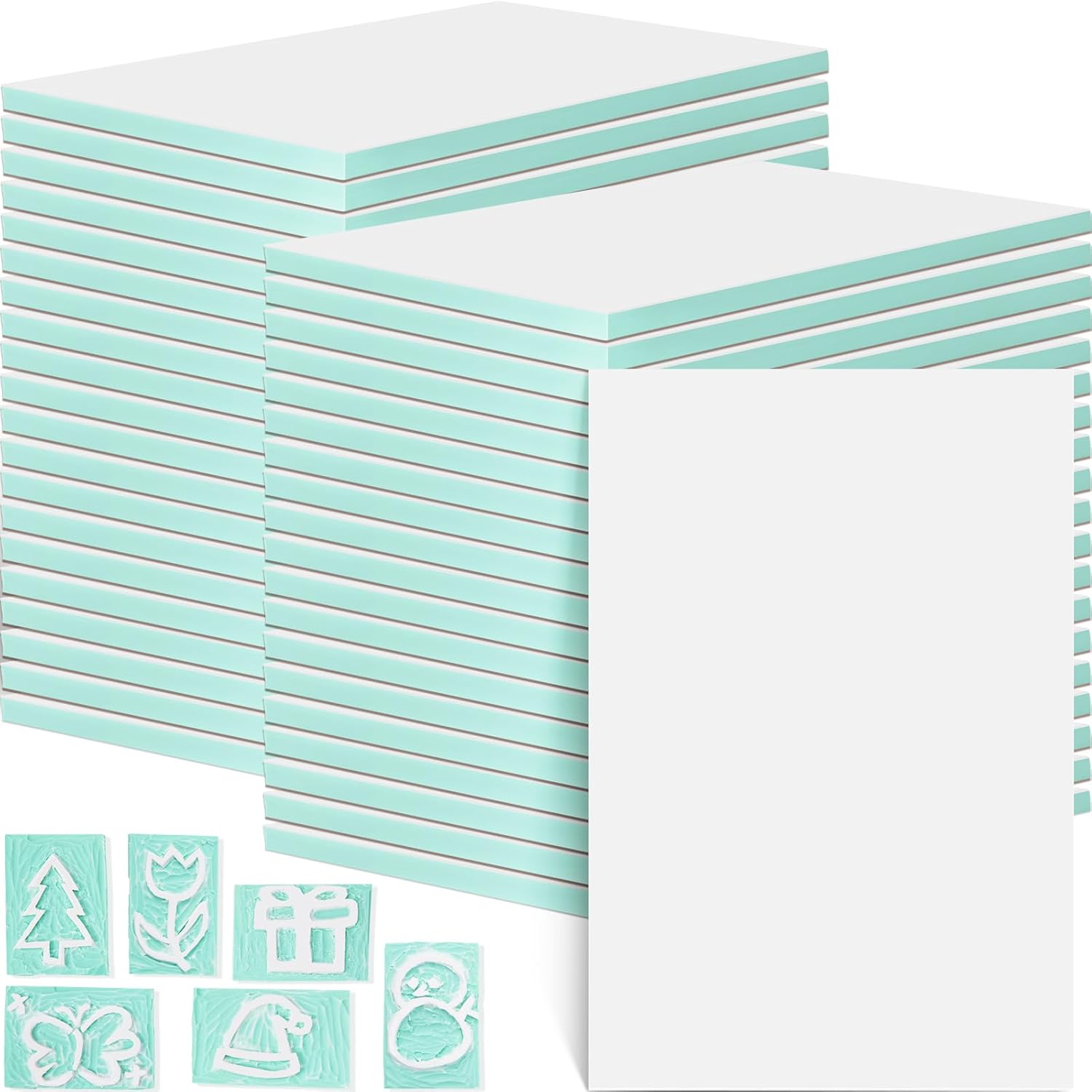 Frienda 40 Pcs 4x6 Rubber Carving Blocks for Craft Projects