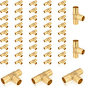 PEX Fittings 50-Pack 1in x 1in x 1in Brass Crimp Tee for Plumbing