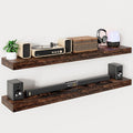 55 Inch Long Floating Shelf 9.3in Deep Rustic Brown - Large Display