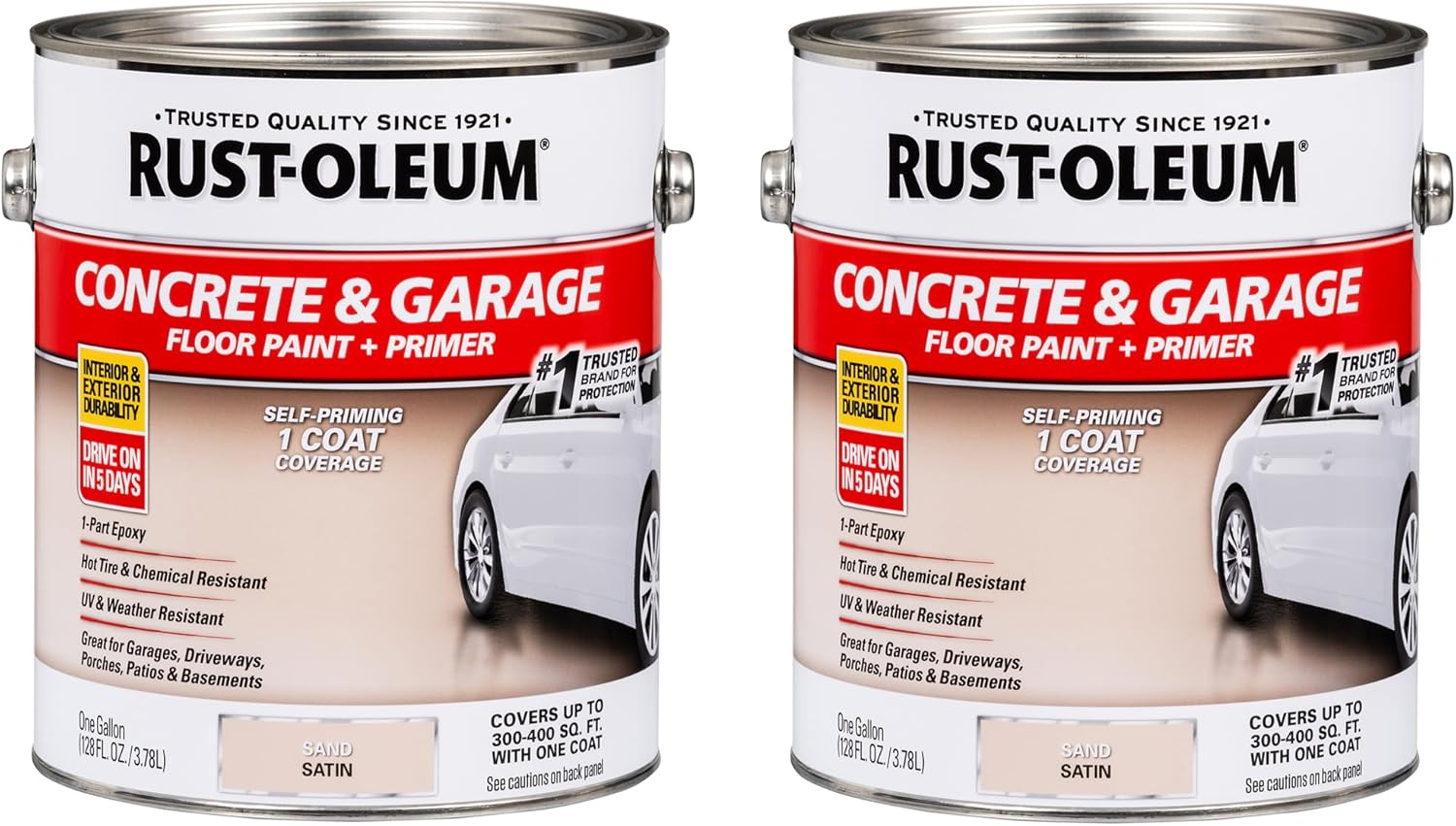 Rust-Oleum Concrete & Garage Floor Paint and Primer, Satin Finish