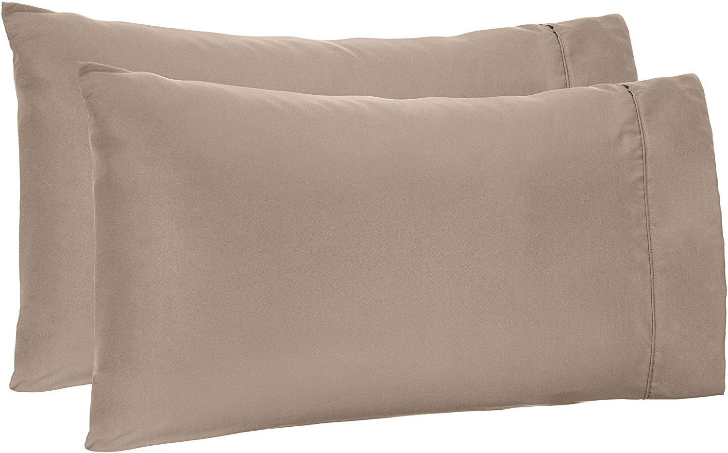 TBM Oversize Pillow Case Taupe King Extra Large for Fluffy Pillows