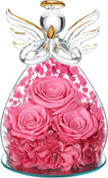 Beferr Preserved Rose Angel Figurine Gift for Women and Mom
