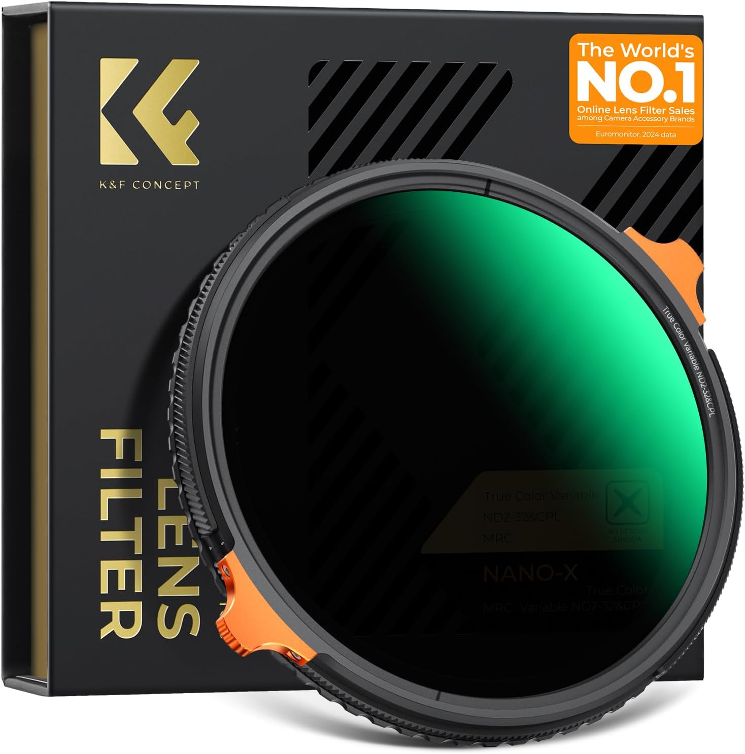 K&F CONCEPT 72mm True Color Variable ND Filter and CPL Lens