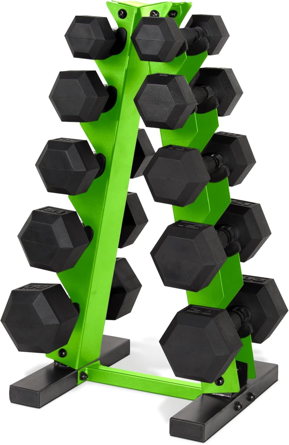 CAP Barbell 150 LB Coated Hex Dumbbell Weight Set with Rack