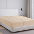 2-Pack Twin XL 100% Egyptian Cotton Fitted Sheet - Beige, 600 TC