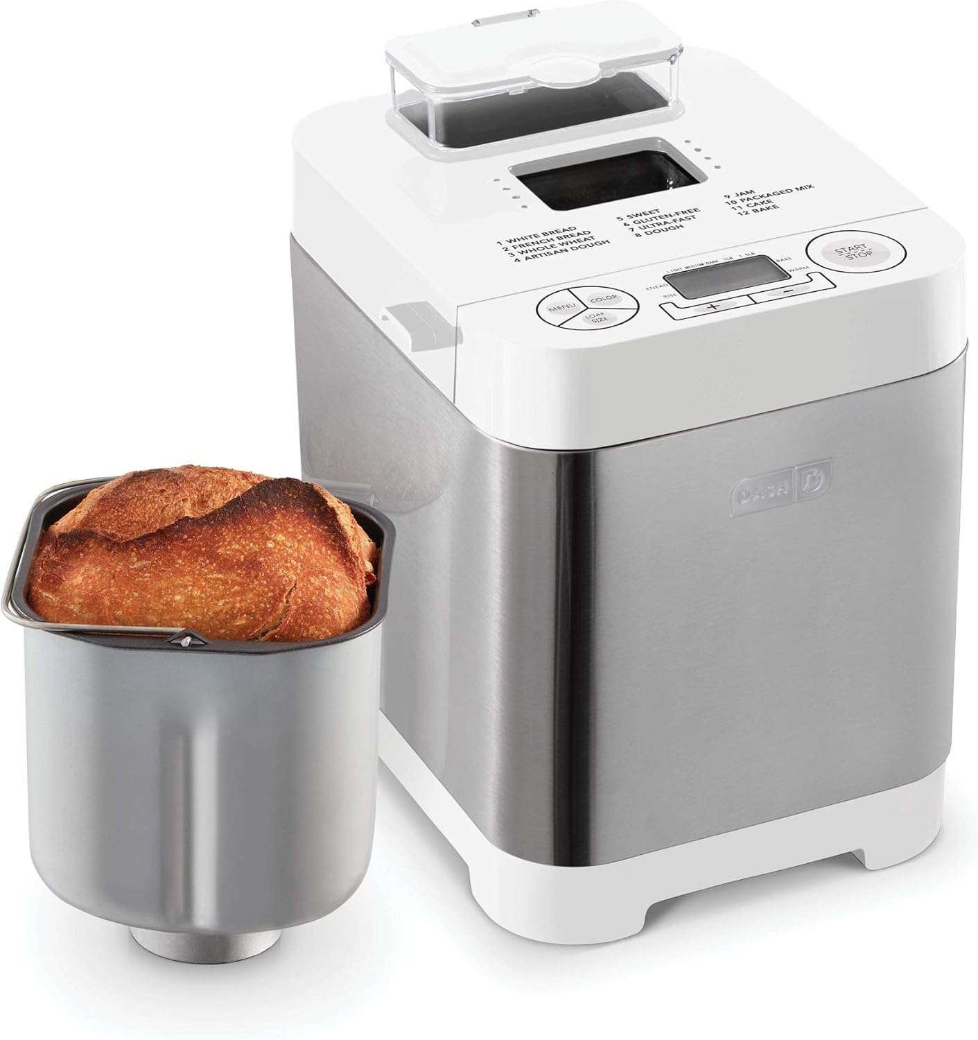 DASH Stainless Steel Bread Maker - 12 Settings + Gluten Free