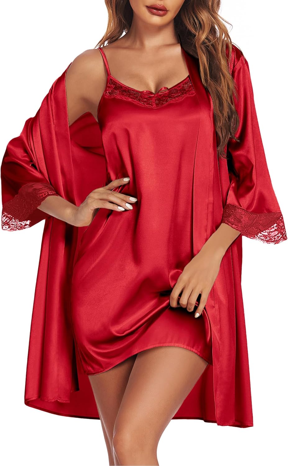Ekouaer Satin Nightgown and Robe Set for Ultimate Comfort