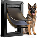 Dog Door for Door All Aluminum 3 Flaps Black, Large Dog Door - Heavy