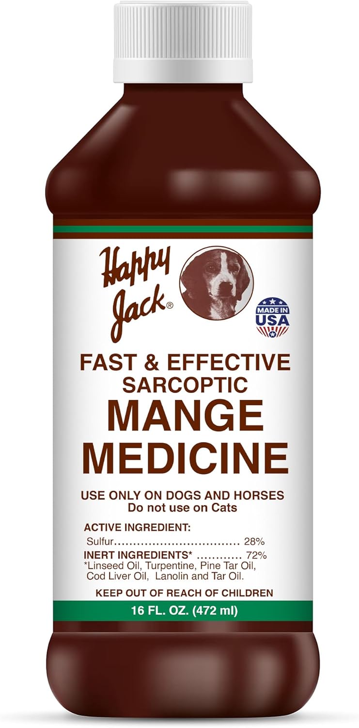 HAPPY JACK Mange Medicine for Dogs & Horses - Fast Relief