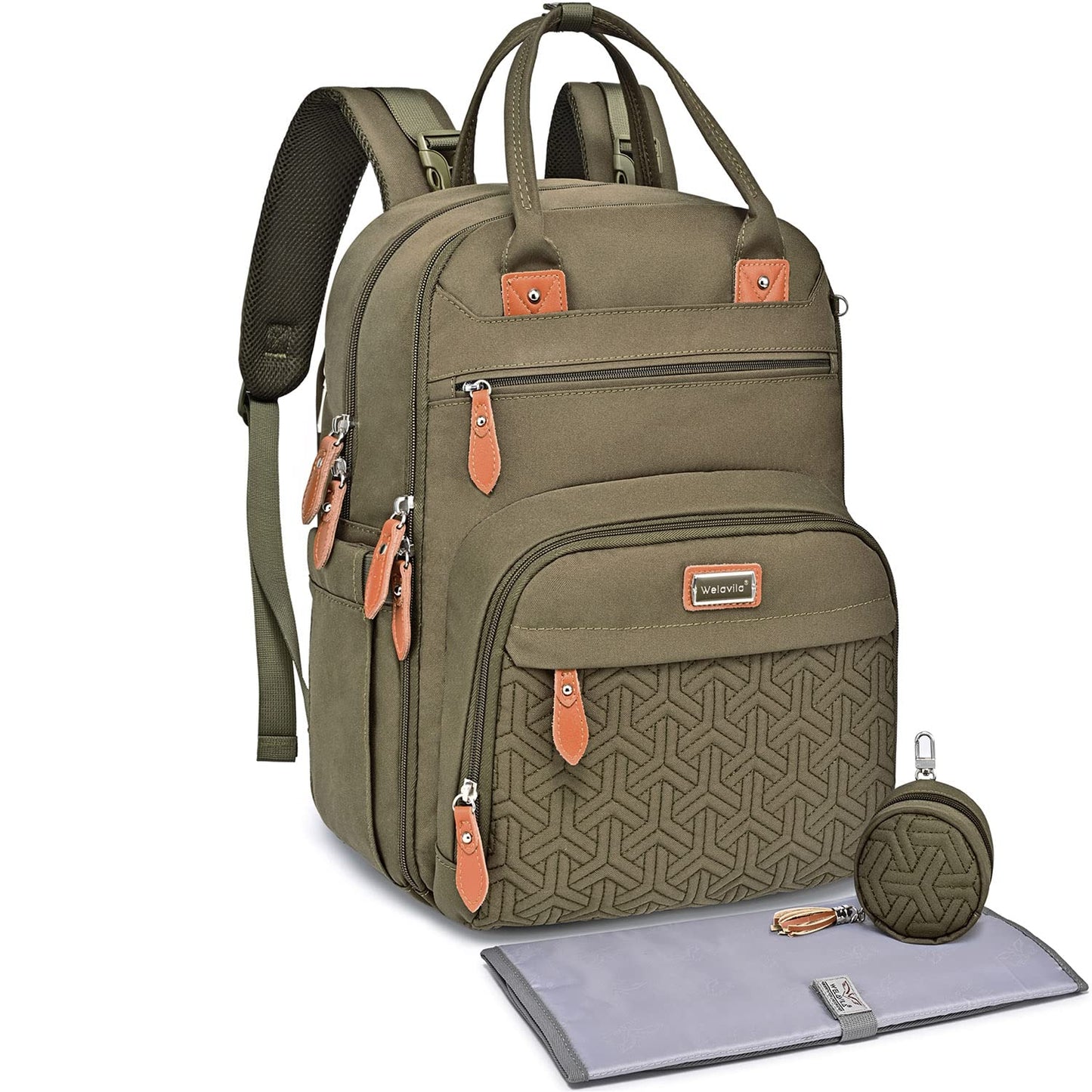 Diaper Bag Backpack with Changing Pad and Insulated Pockets