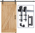 SMARTSTANDARD 8 ft Heavy Duty Sliding Barn Door Hardware Kit - Sturdy