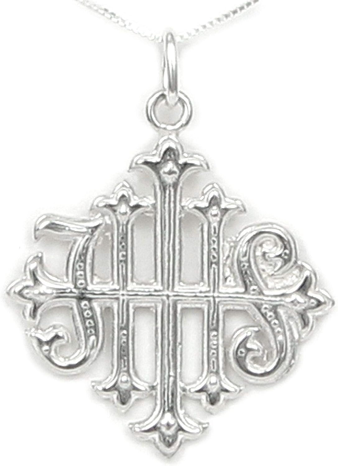 Sterling Silver Christogram Cross Necklace - Ancient Symbol of Faith