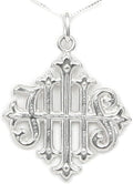 Christogram IHS Cross Sterling Silver Necklace - Meaningful Faith Gift