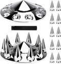 Front Axle Wheel Cover Hubcap 33mm Screw-on Spike - Chrome 2 Pack