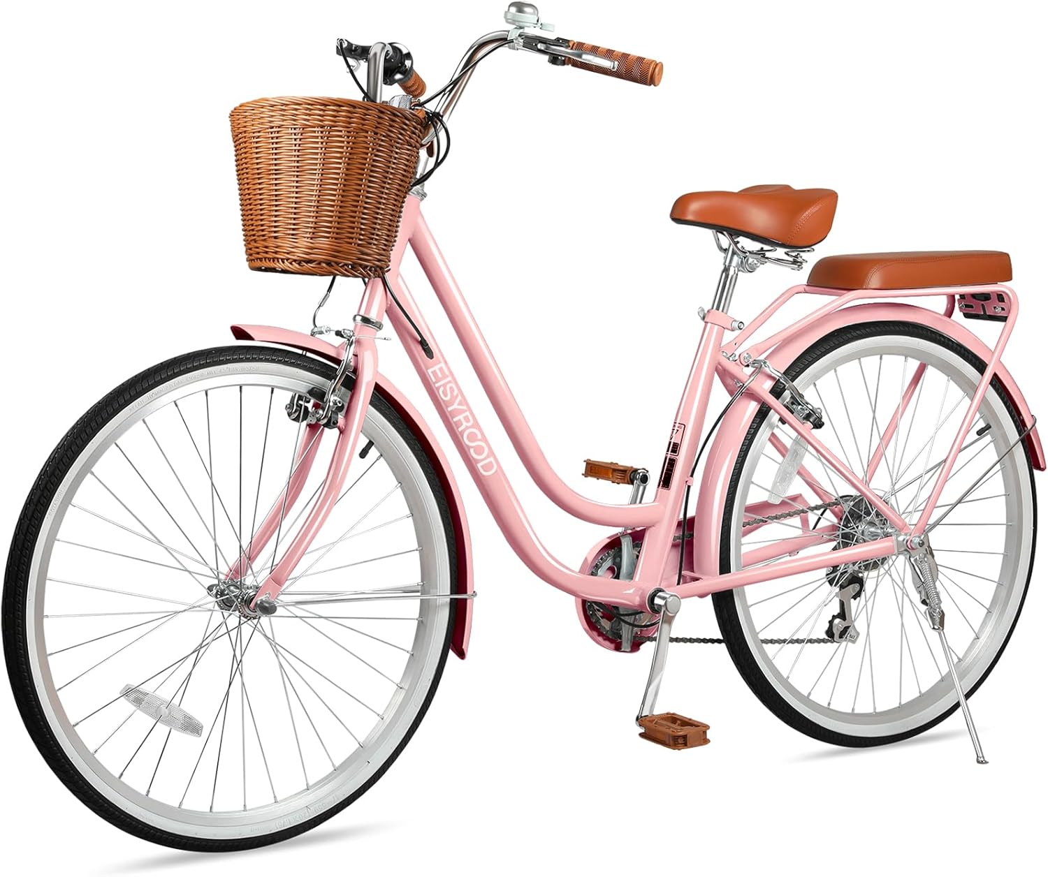 26 Inch Folding Beach Cruiser Bike for Women with 7-Speed Gear