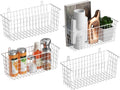 MaraFansie Wire Basket 4-Pack Extra Large Wall Storage - Rustic