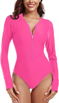 Women's Long Sleeve One Piece Rash Guard Swimsuit - Sun Protection put