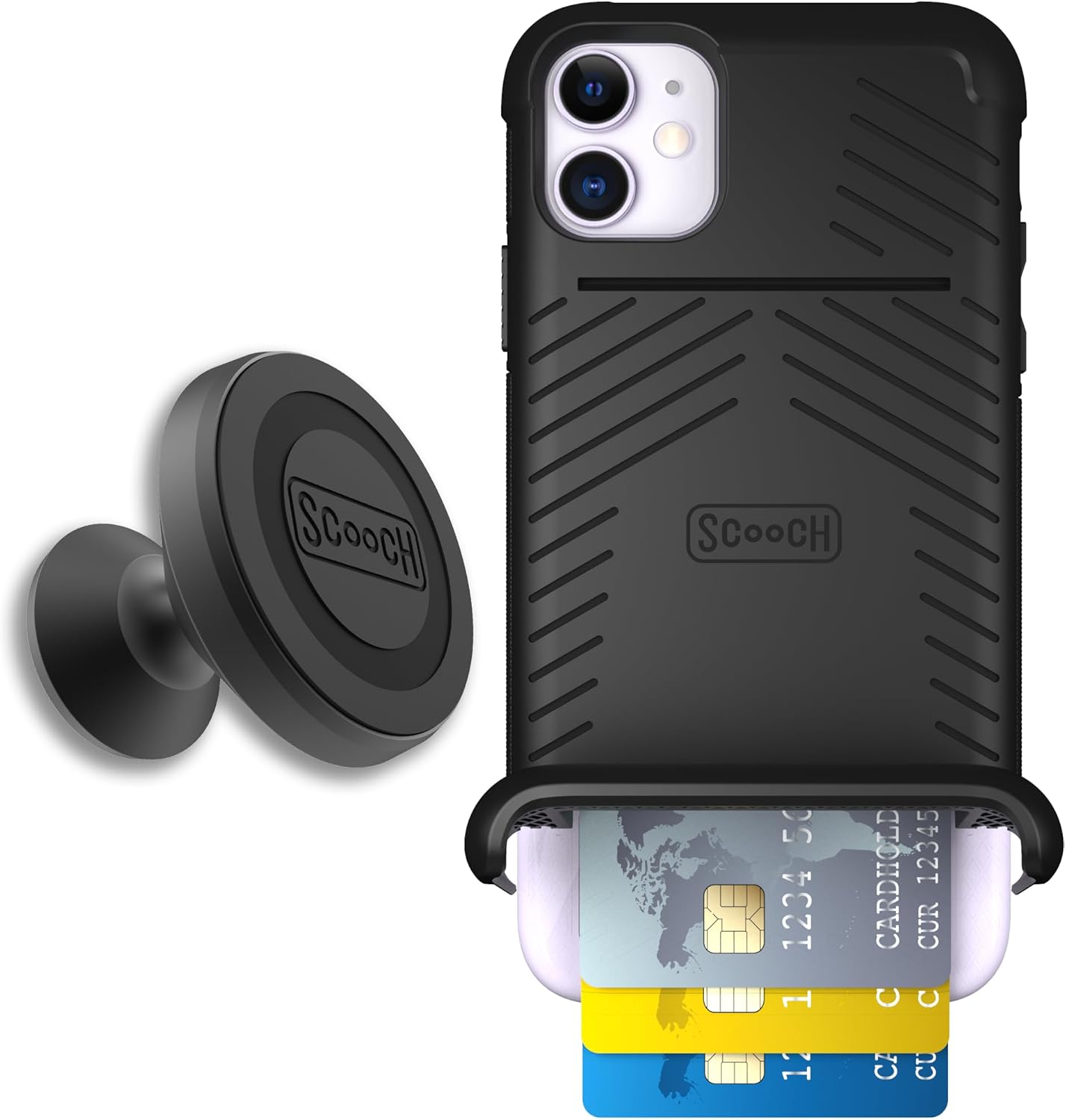 Scooch iPhone 11 Case with Card Holder and Magnetic Mount