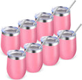 12oz Pink Stainless Steel Wine Tumbler 8 Pack - Insulated Stemless
