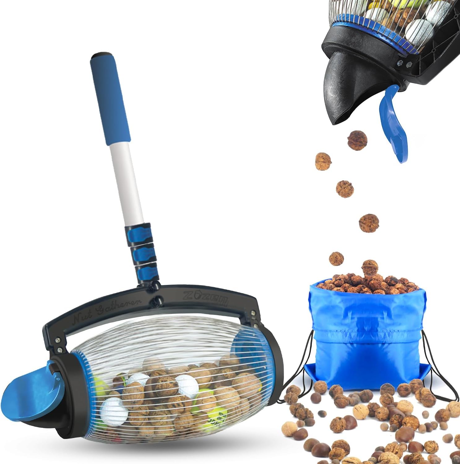Zozen Nut Gatherer: Effortless Pecan and Walnut Picker Tool