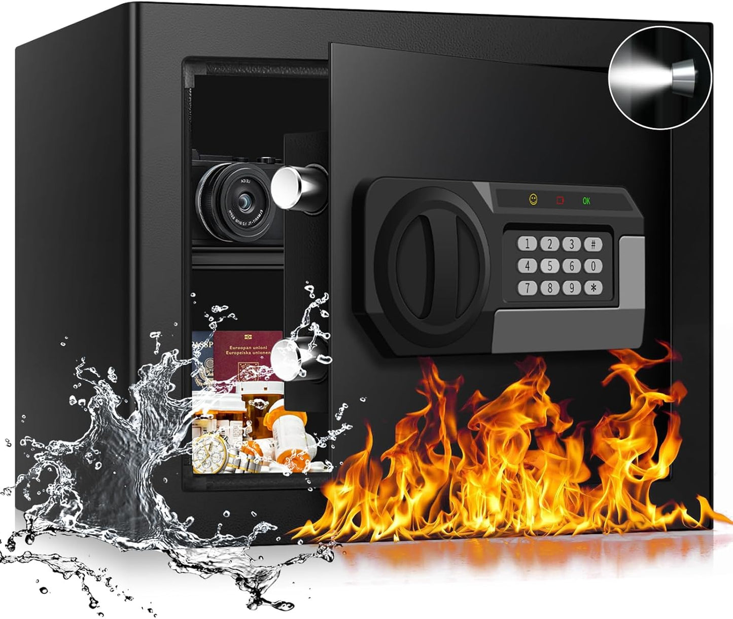 1.6 Cub Fire Proof Safe for Home Documents and Valuables