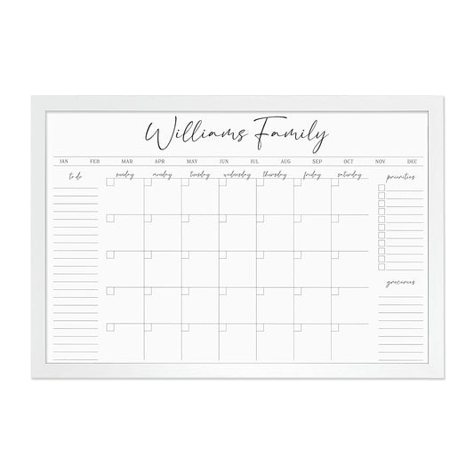 Personalized Dry Erase Wall Calendar for Family Organization