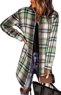 EVALESS Color Block Plaid Shacket Jacket Womens Fall Clothes Casual