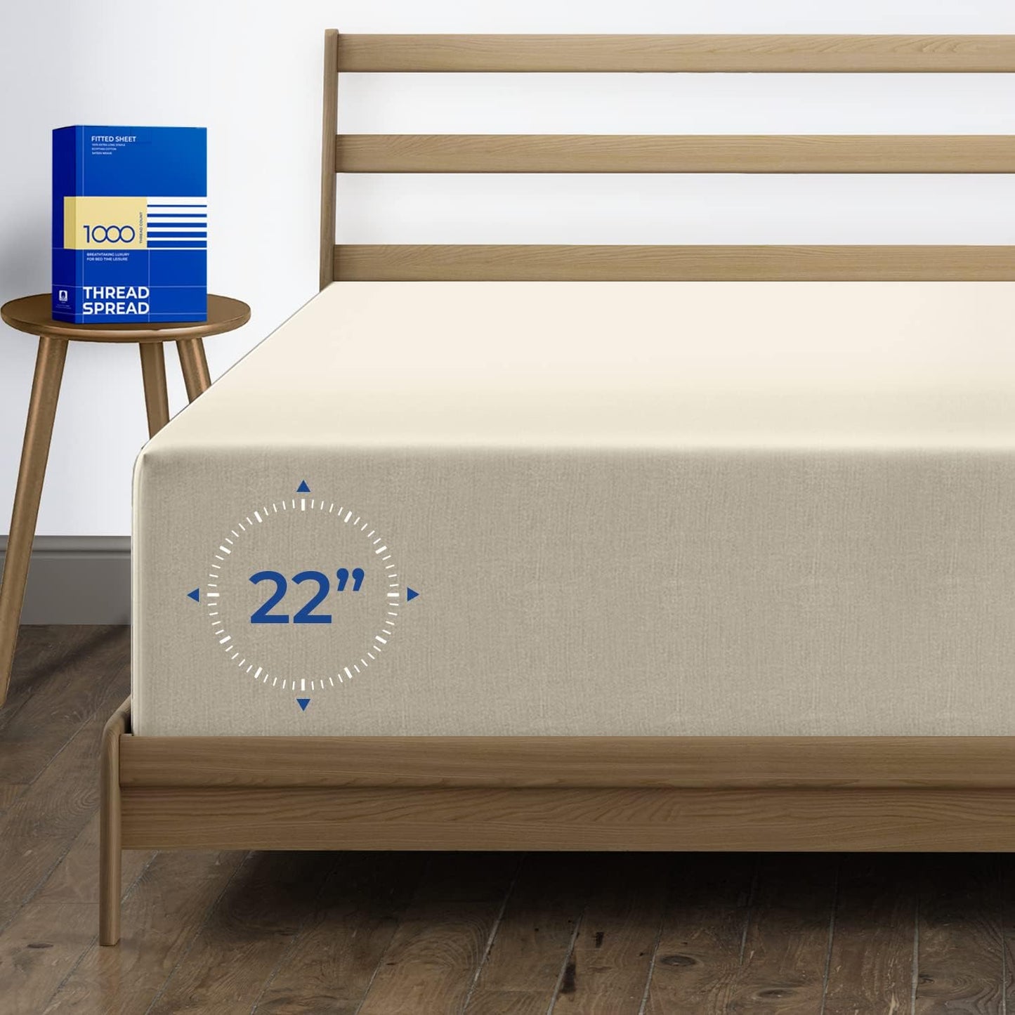Luxury Egyptian Cotton King Fitted Sheet with Deep Pockets