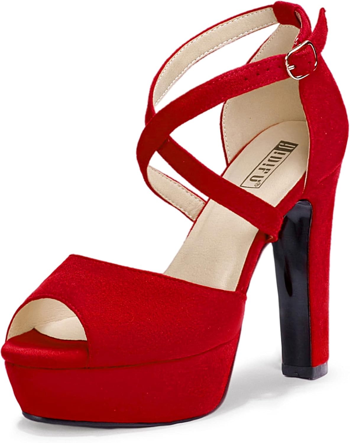 IDIFU Women's Platform Chunky High Heels Dress Sandals for Events
