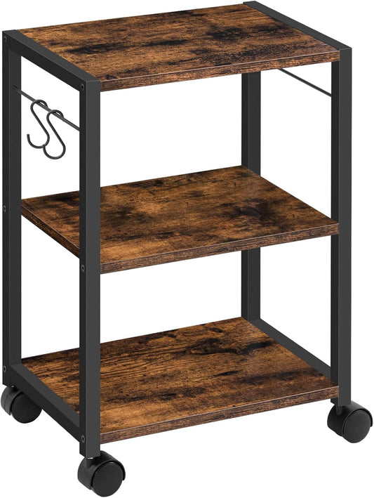 Compact Printer Stand with Storage & Wheels