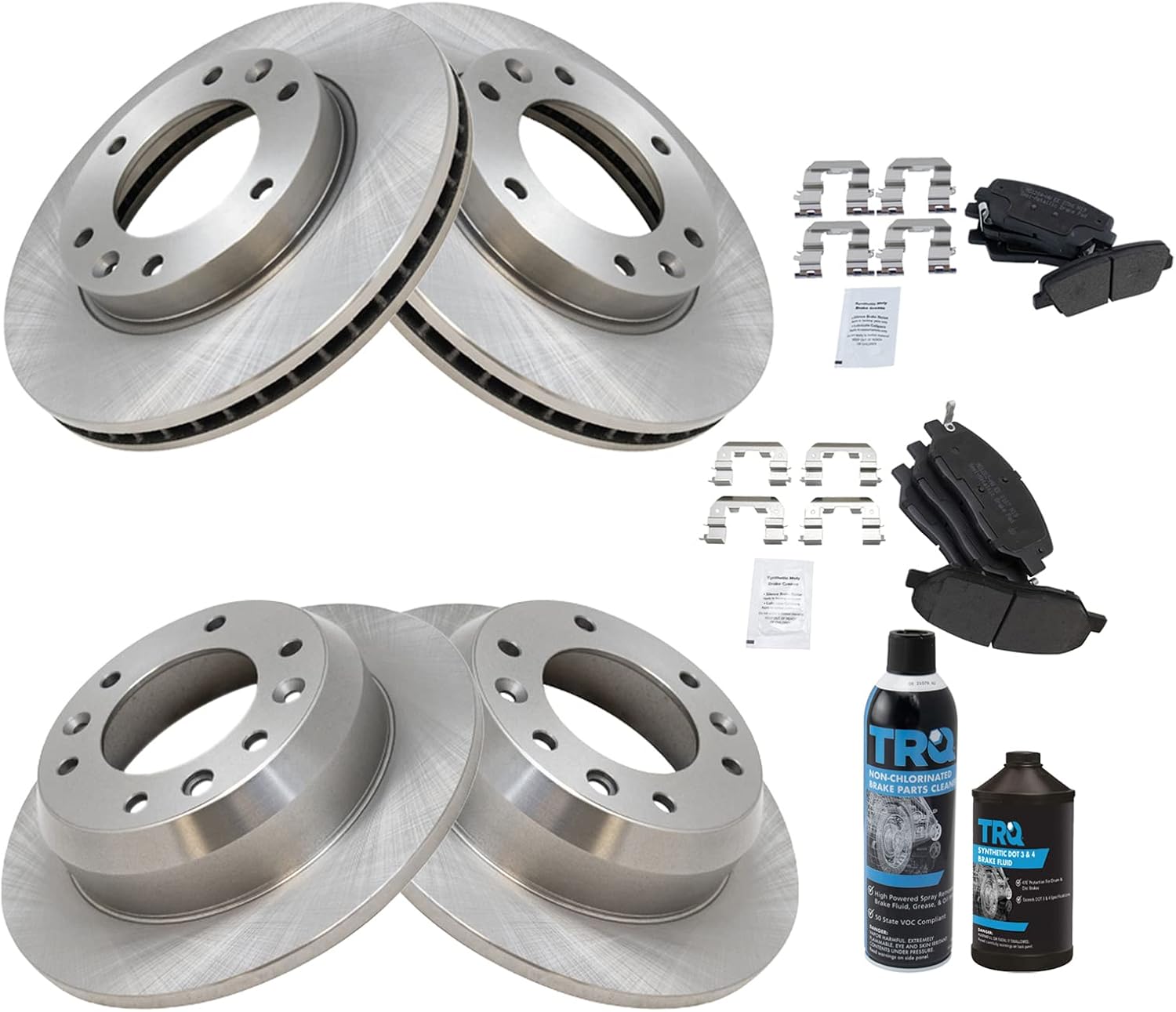 TRQ Brake Pad & Rotor Kit for 2007-2012 Hyundai & Kia Models