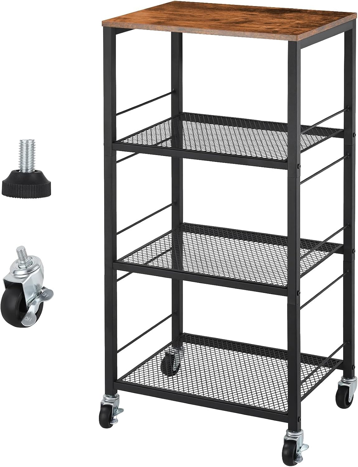 YBING 4-Tier Rolling Kitchen Cart with Storage
