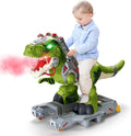 Dinosaur Ride On Toy Car for Kids - Mist, Music & Lights