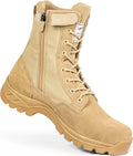 Men's Military Tactical Work Boots with Side Zipper - Lightweight size