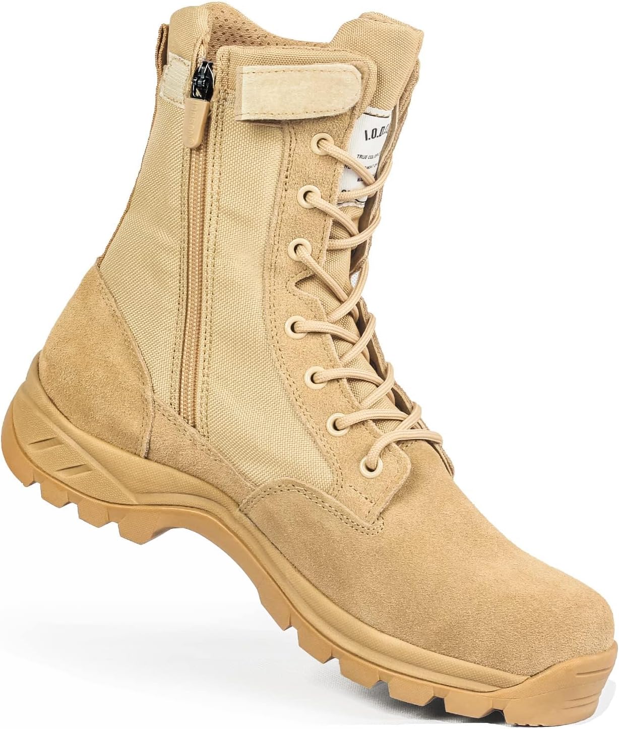Men's Military Tactical Work Boots with Side Zipper for Comfort