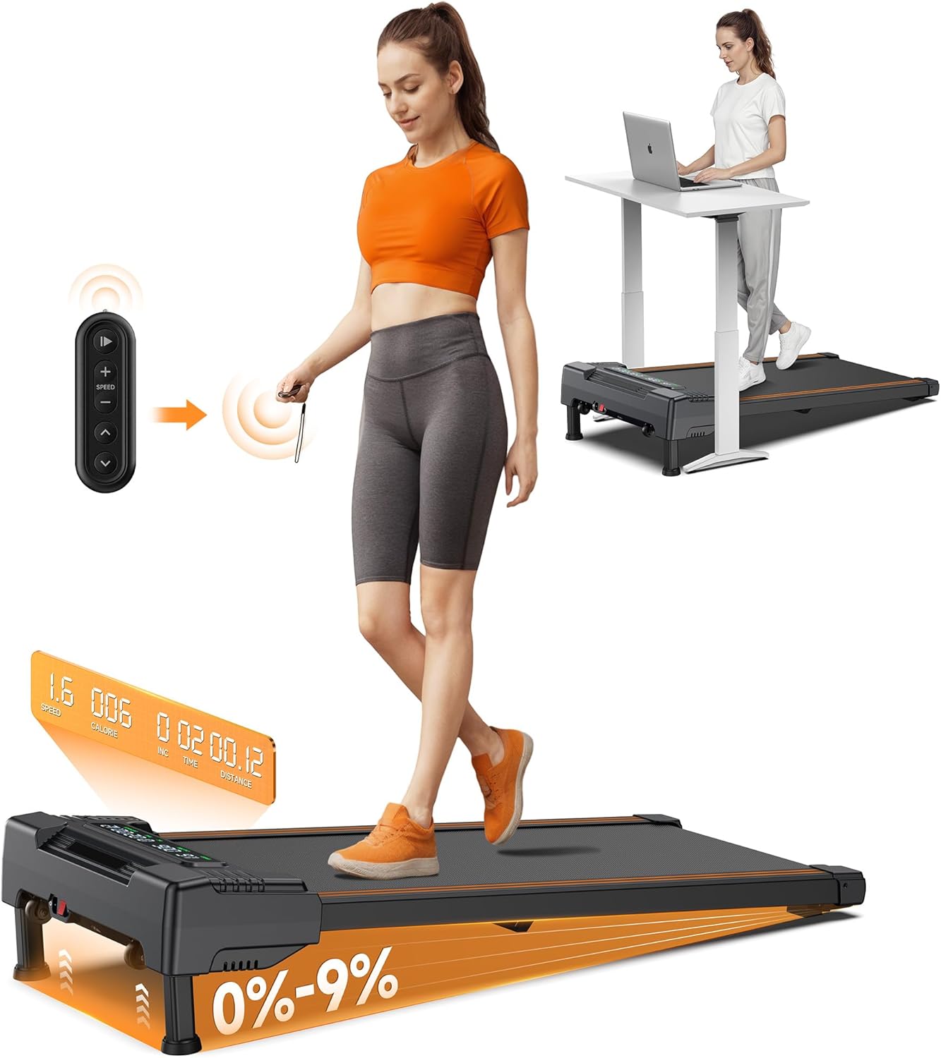 REPOWER Walking Pad: Compact & Inclined Under Desk Treadmill