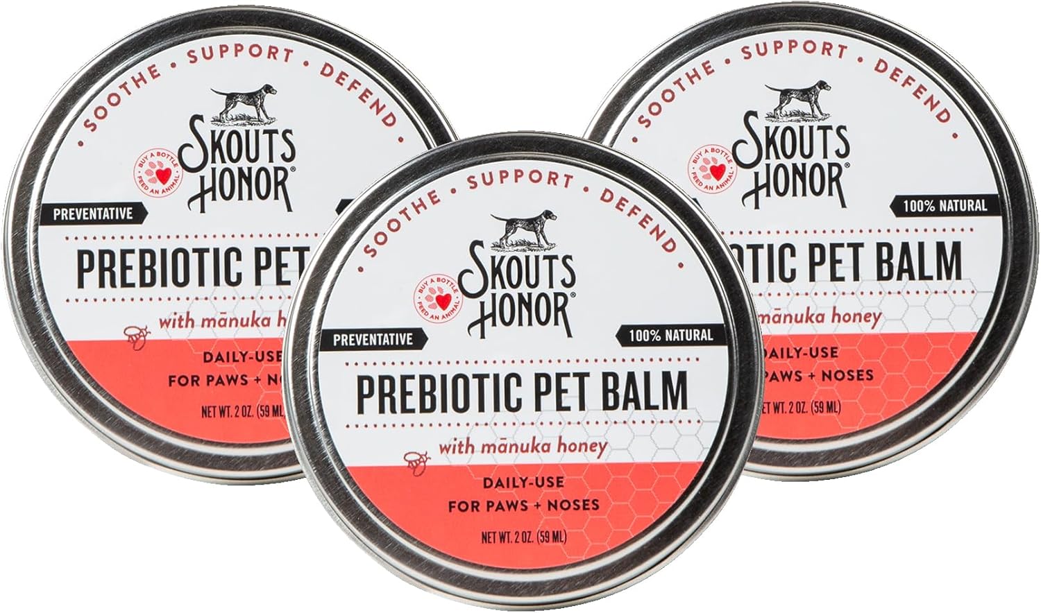 SKOUT'S HONOR Prebiotic Pet Balm for Dry Itchy Paws and Noses