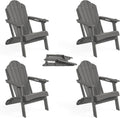 LUE BONA Folding Adirondack Chair Set of 2 - Foldable Outdoor Seating