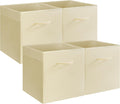 StorageWorks Beige Storage Cubes 13x13 - Collapsible 4-Pack Organizer